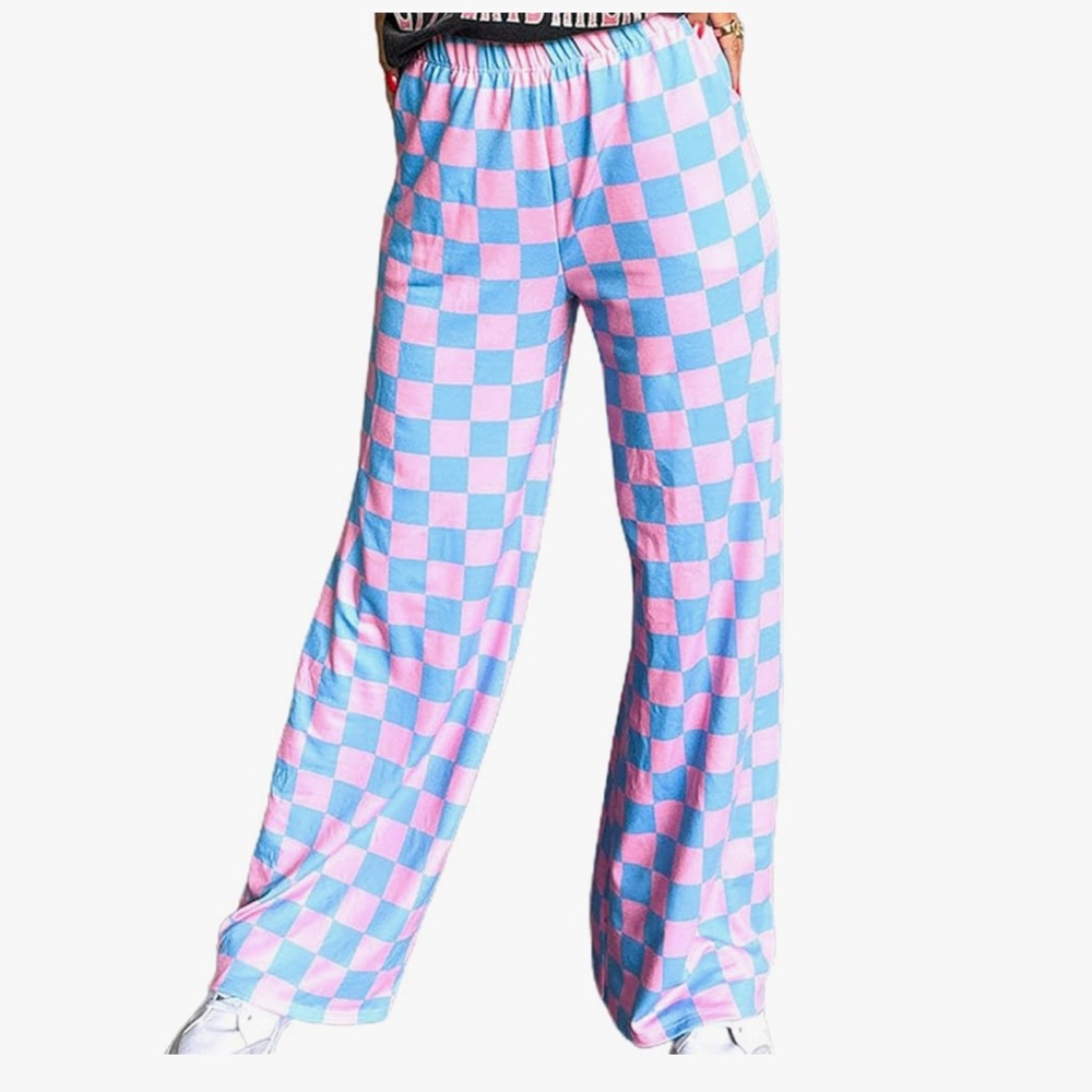 Large Plaid Pants High Rise trousers - Picture 4 of 13